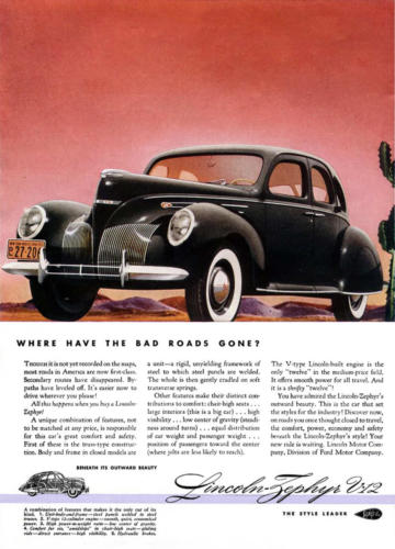 1939 Lincoln Zephyr Ad-01